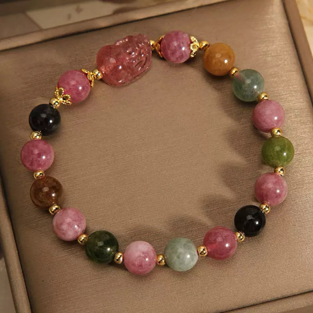 Bracelet Tourmaline Pixiu – Gardien de Fortune
