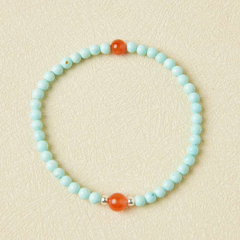 Bracelet Turquoise et Agate – Éclat Authentique, Argent