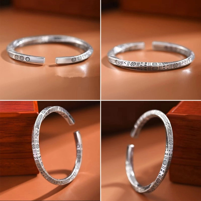 Twisted Bangle Bracelet 'Fullness' with Viking Rune