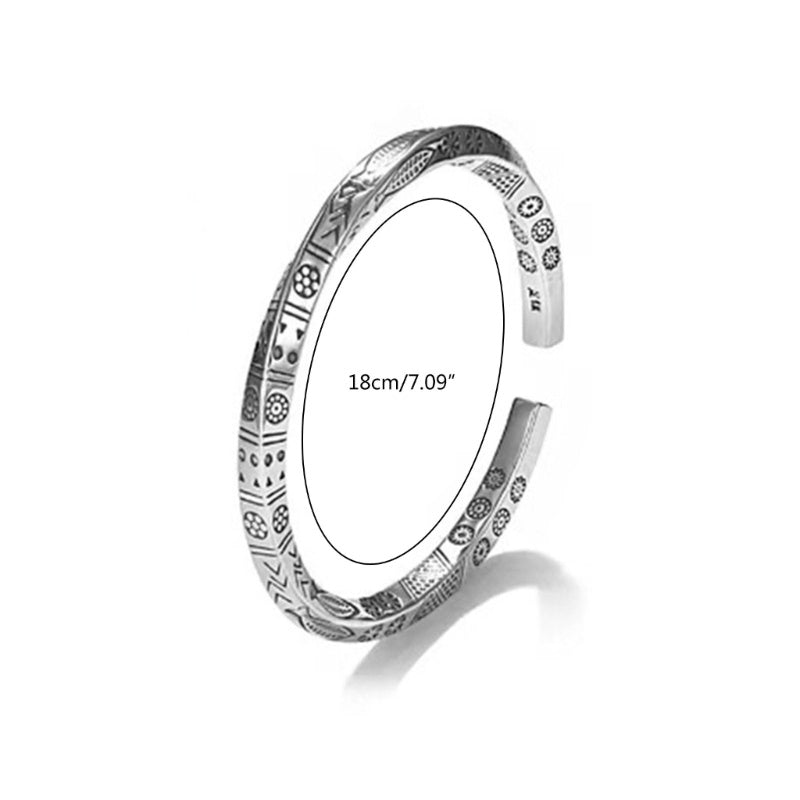 Twisted Bangle Bracelet 'Plenitude' with Viking Rune