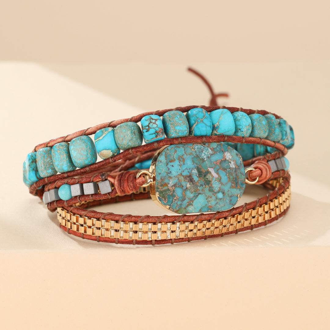 Bracelet Wrap en Turquoise – Toucher de Guérisseur
