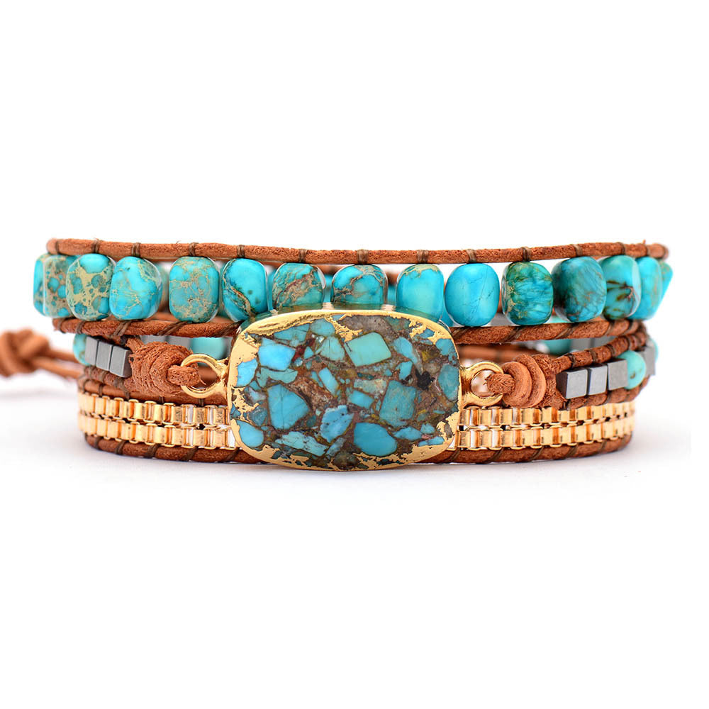 Bracelet Wrap en Turquoise – Toucher de Guérisseur