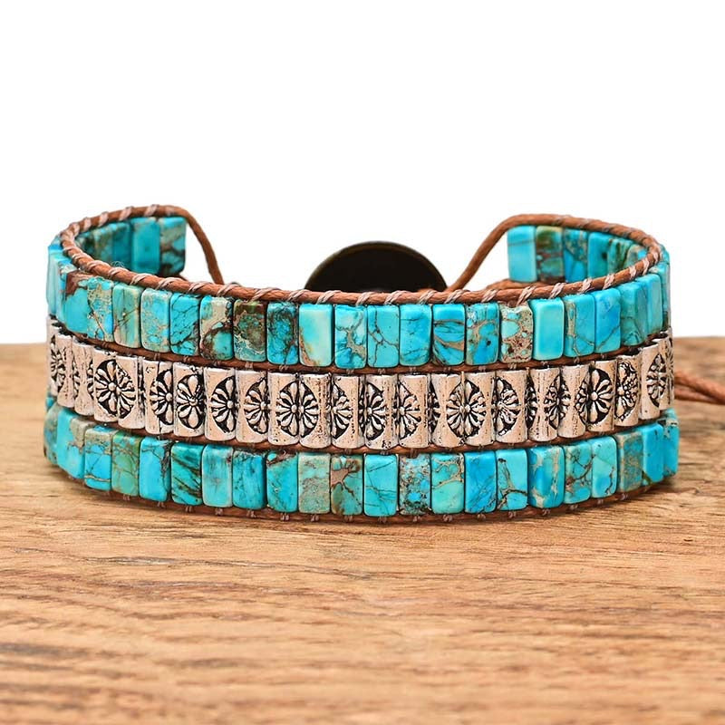 Bracelet Wrap Turquoise – Empreinte Ethnique
