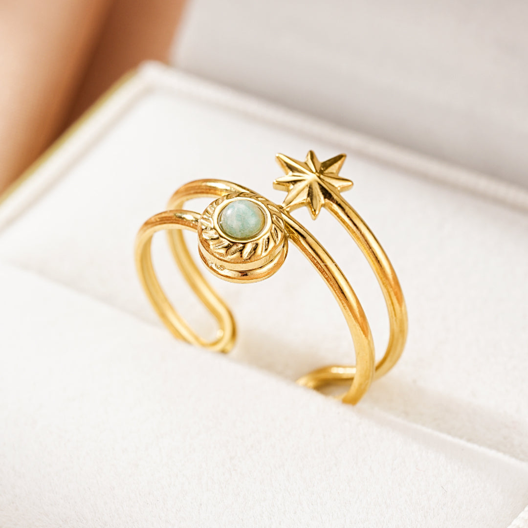 Bague Amazonite – Éclat Stellaire