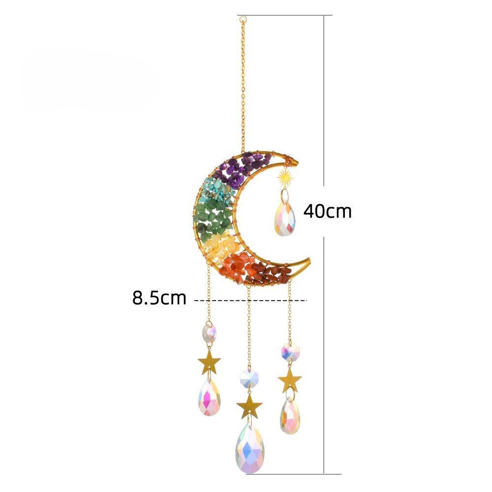 Capteur de Soleil 7 Chakras 'Lune' en Pierres Naturelles