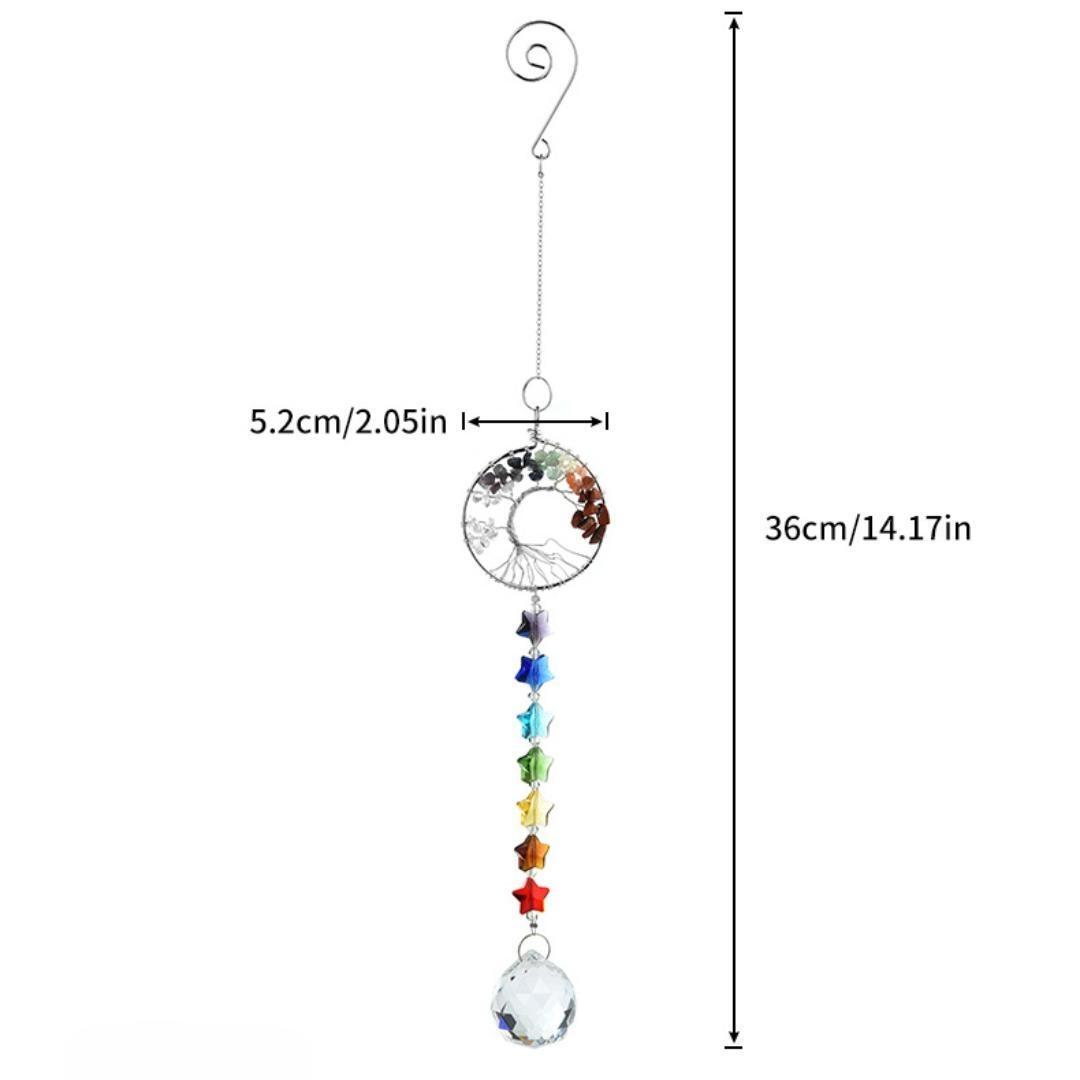 Capteur de Soleil 'Harmonie' 7 Chakras sur Arbre de Vie