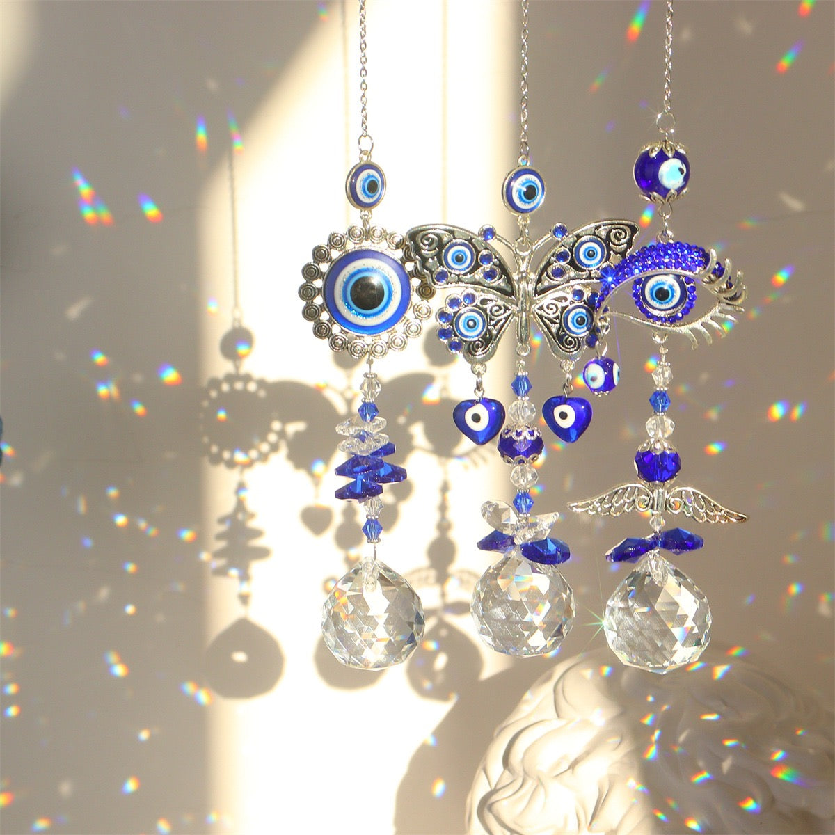Evil Eye Sun Catcher – Protego, Clear Quartz