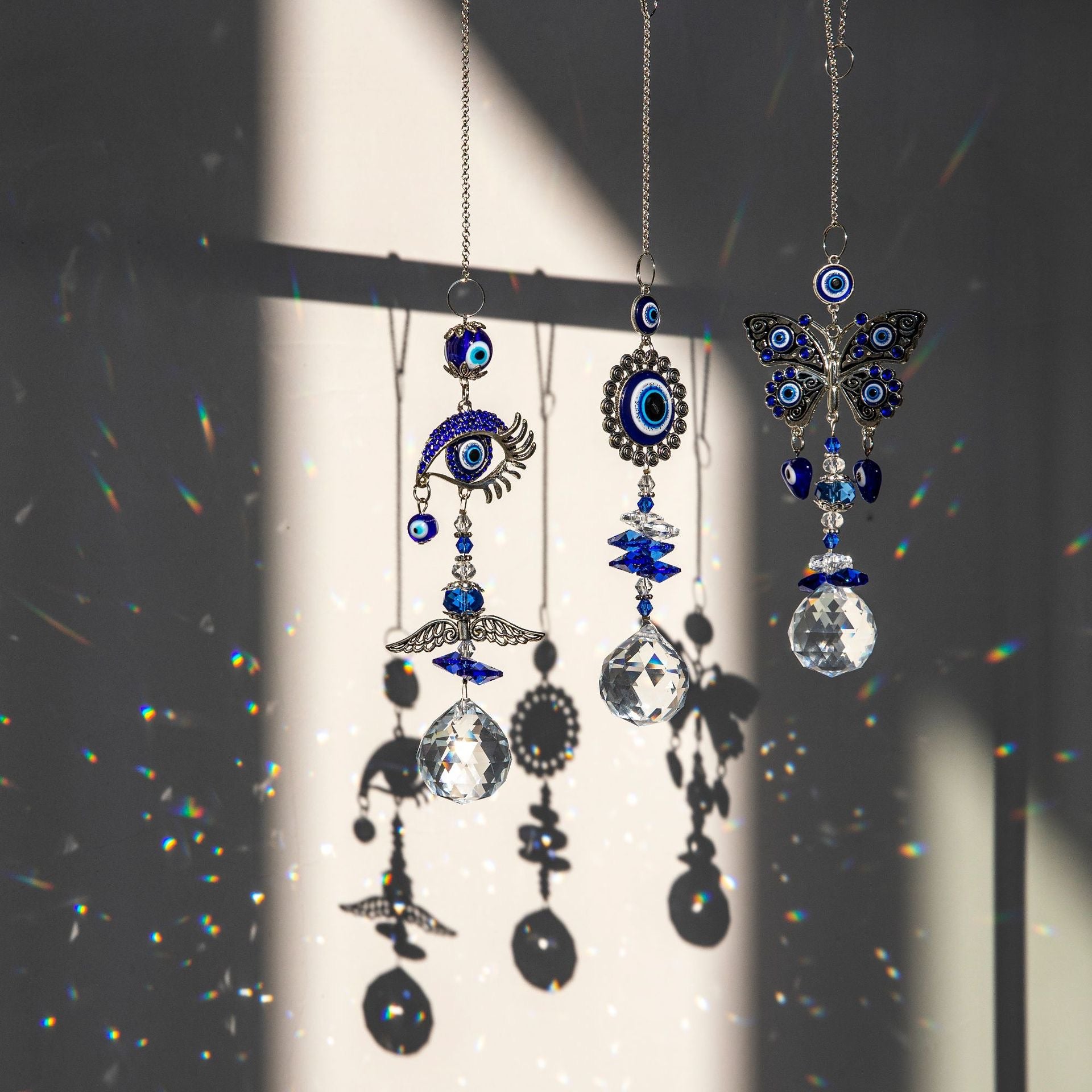 Evil Eye Sun Catcher – Protego, Clear Quartz