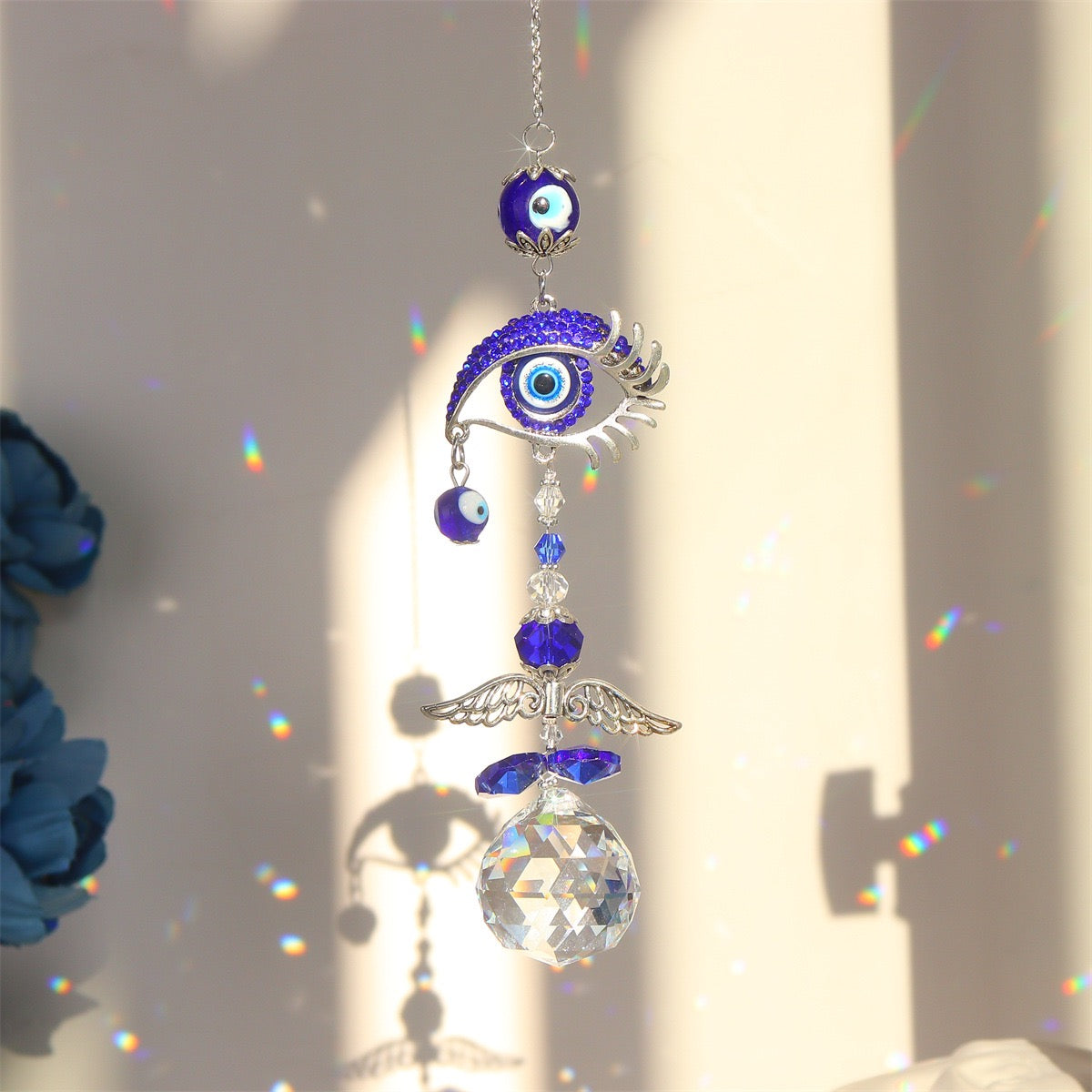 Evil Eye Sun Catcher – Protego, Clear Quartz