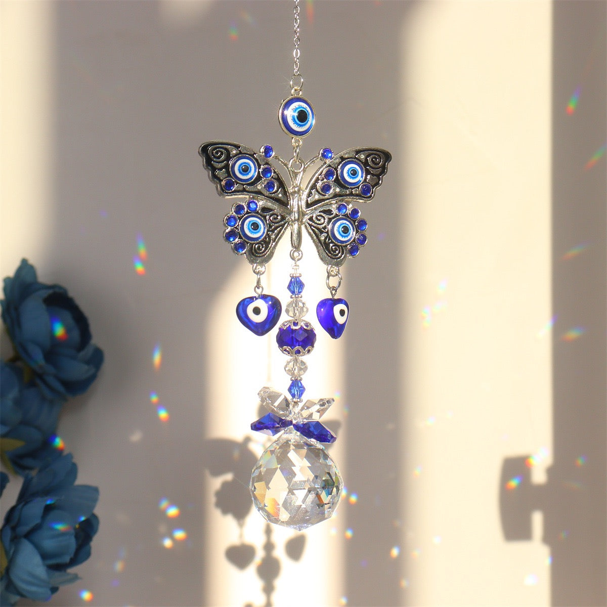 Evil Eye Sun Catcher – Protego, Clear Quartz