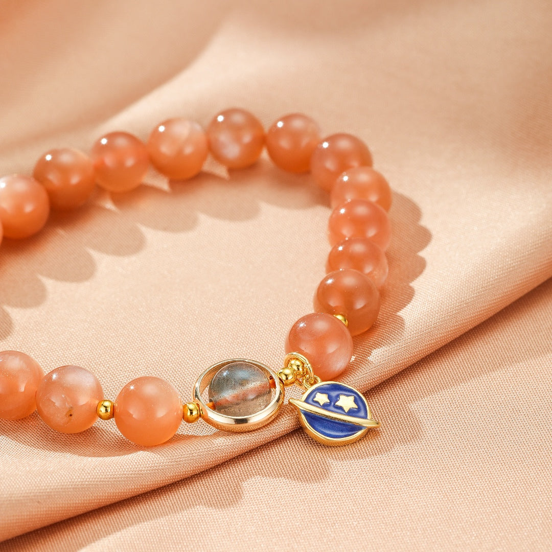 Bracelet Pierre de Soleil et Pierre de Lune – Harmonie Cosmique