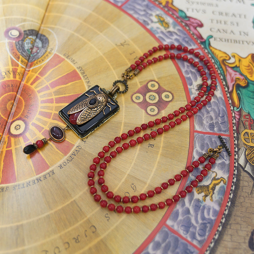 Collier Agate  Cigale Dore