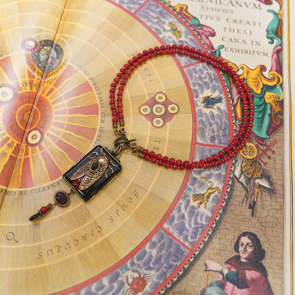 Collier Agate  Cigale Dore