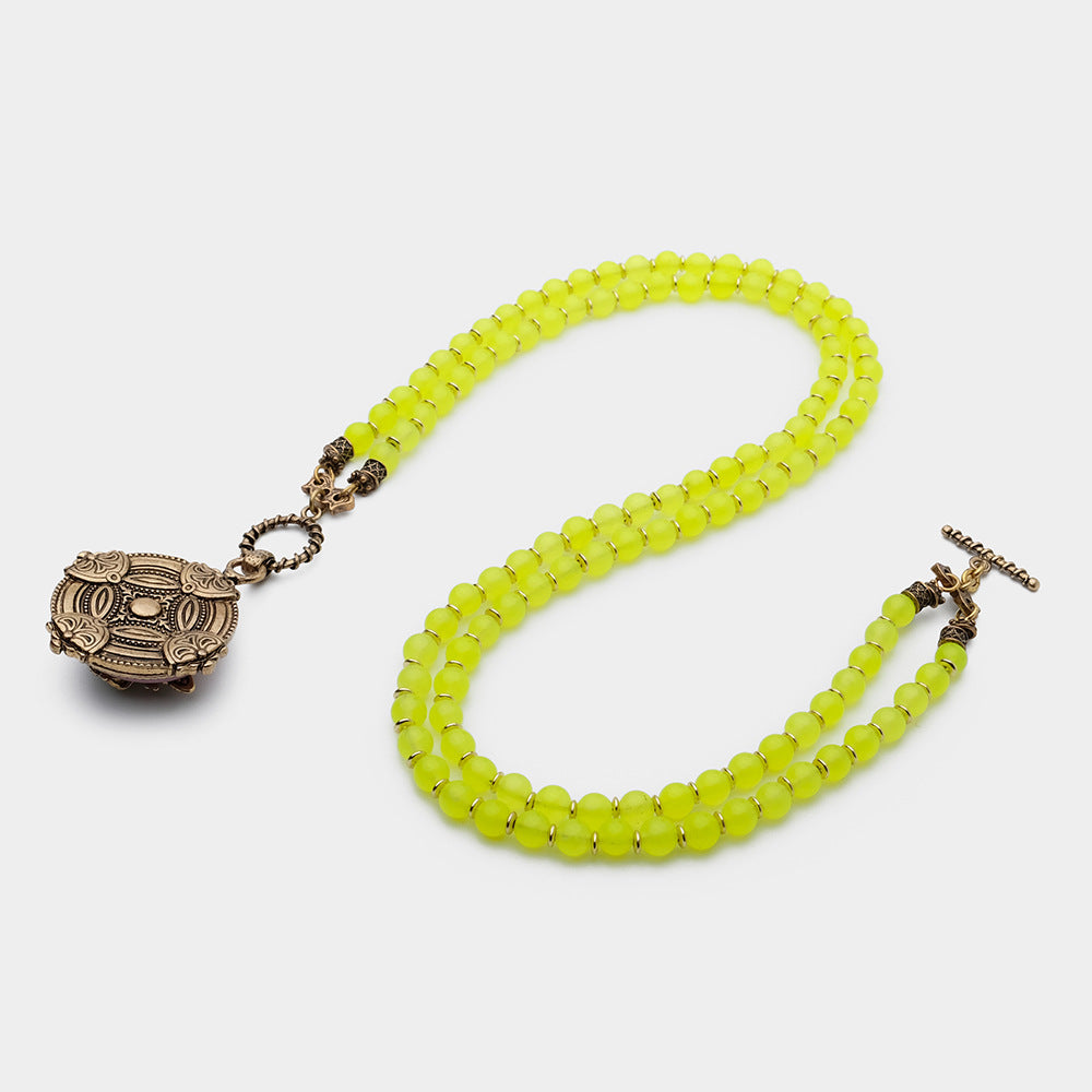 Collier Agate Jaune – Abeille Royale