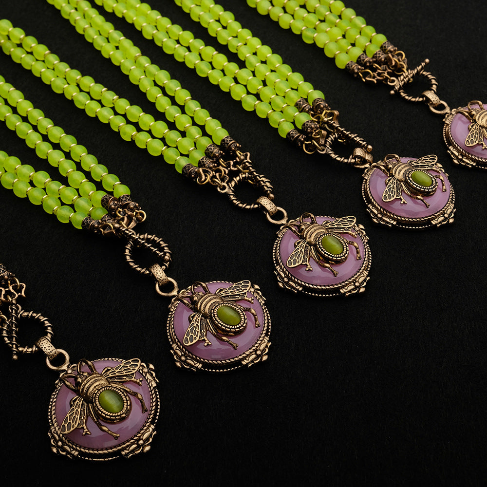 Collier Agate Jaune – Abeille Royale