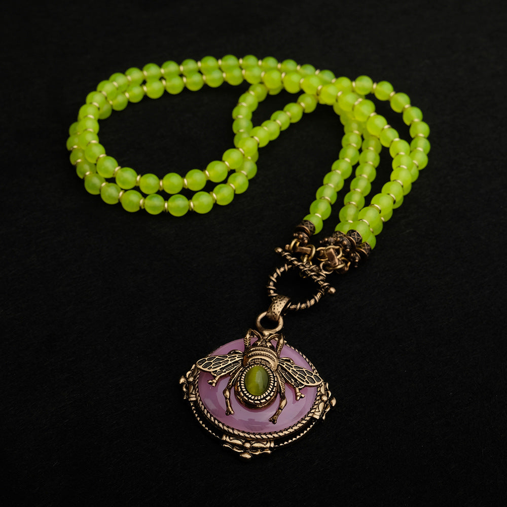 Collier Agate Jaune – Abeille Royale