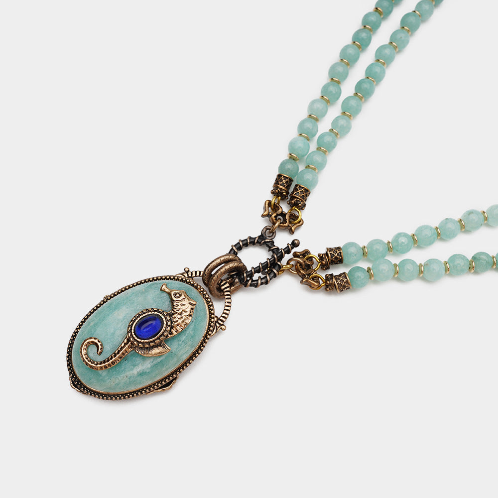 Collier Amazonite – Hippocampe