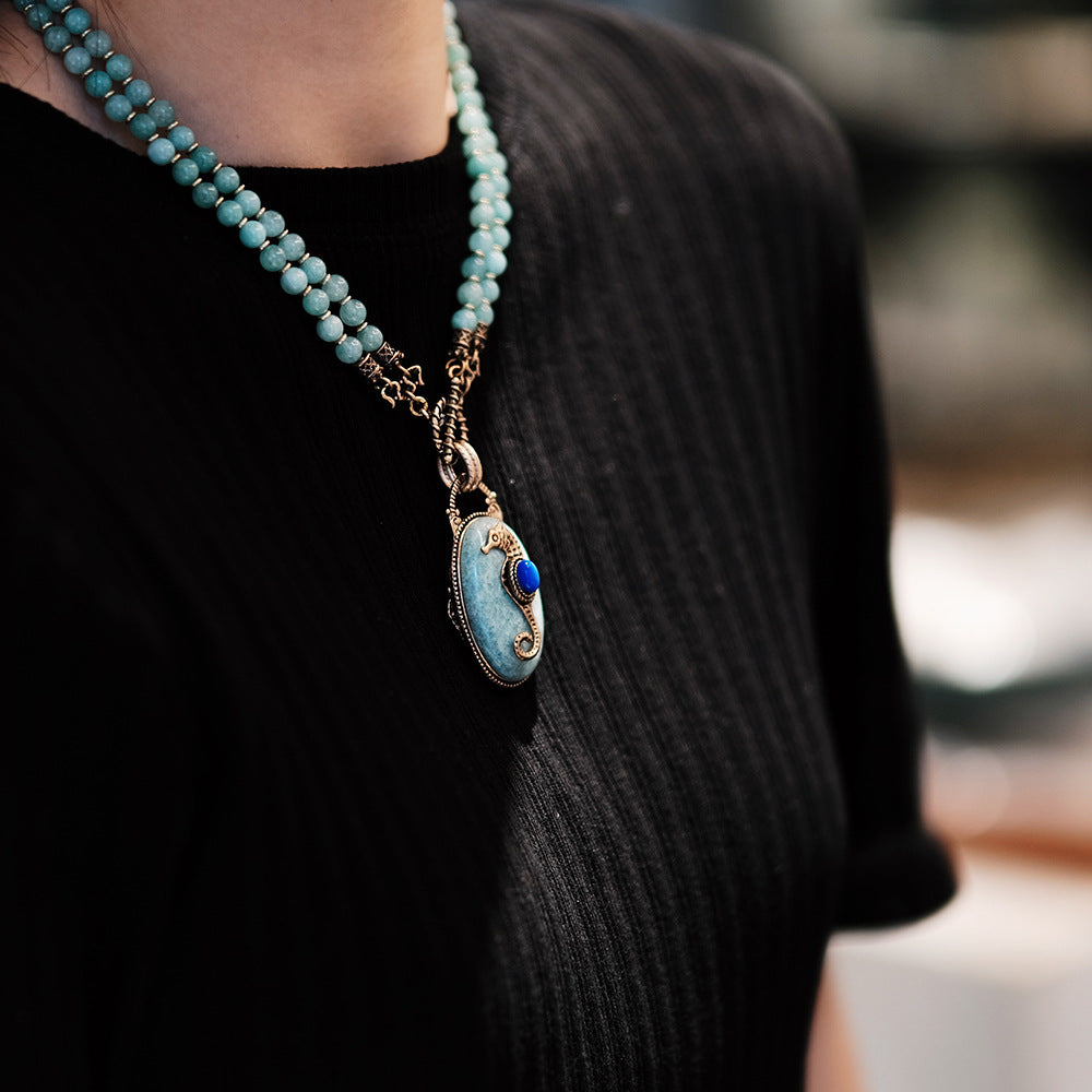 Collier Amazonite – Hippocampe