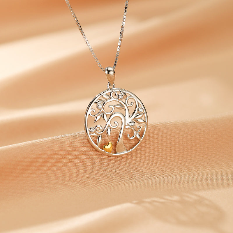 Tree of Life Zircon 925 Silver Pendant Necklace - Moment Ici