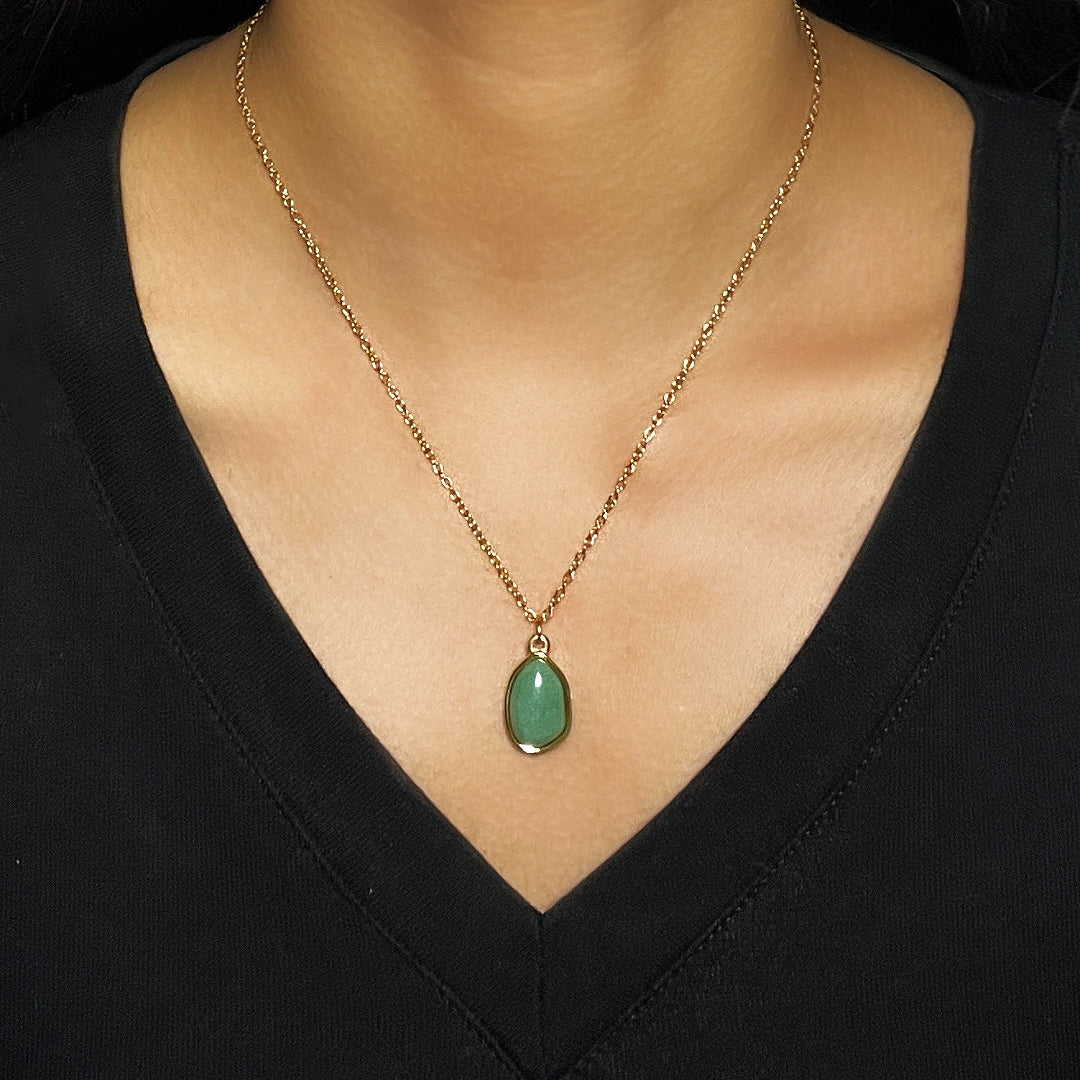 Collier Aventurine – Éclat Serein