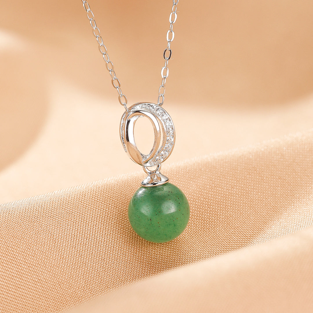 Aventurine Necklace – Harmony Drop, Silver