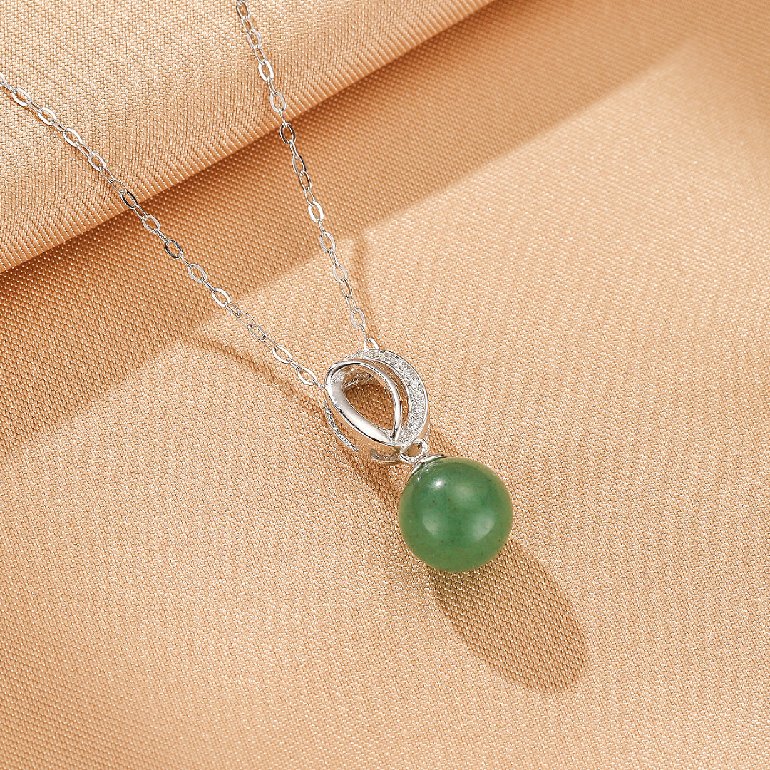 Aventurine Necklace – Harmony Drop, Silver