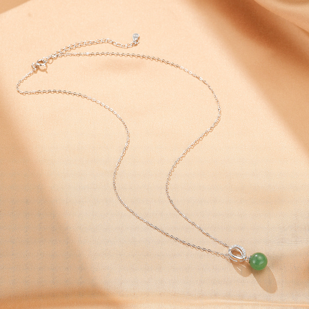 Aventurine Necklace – Harmony Drop, Silver