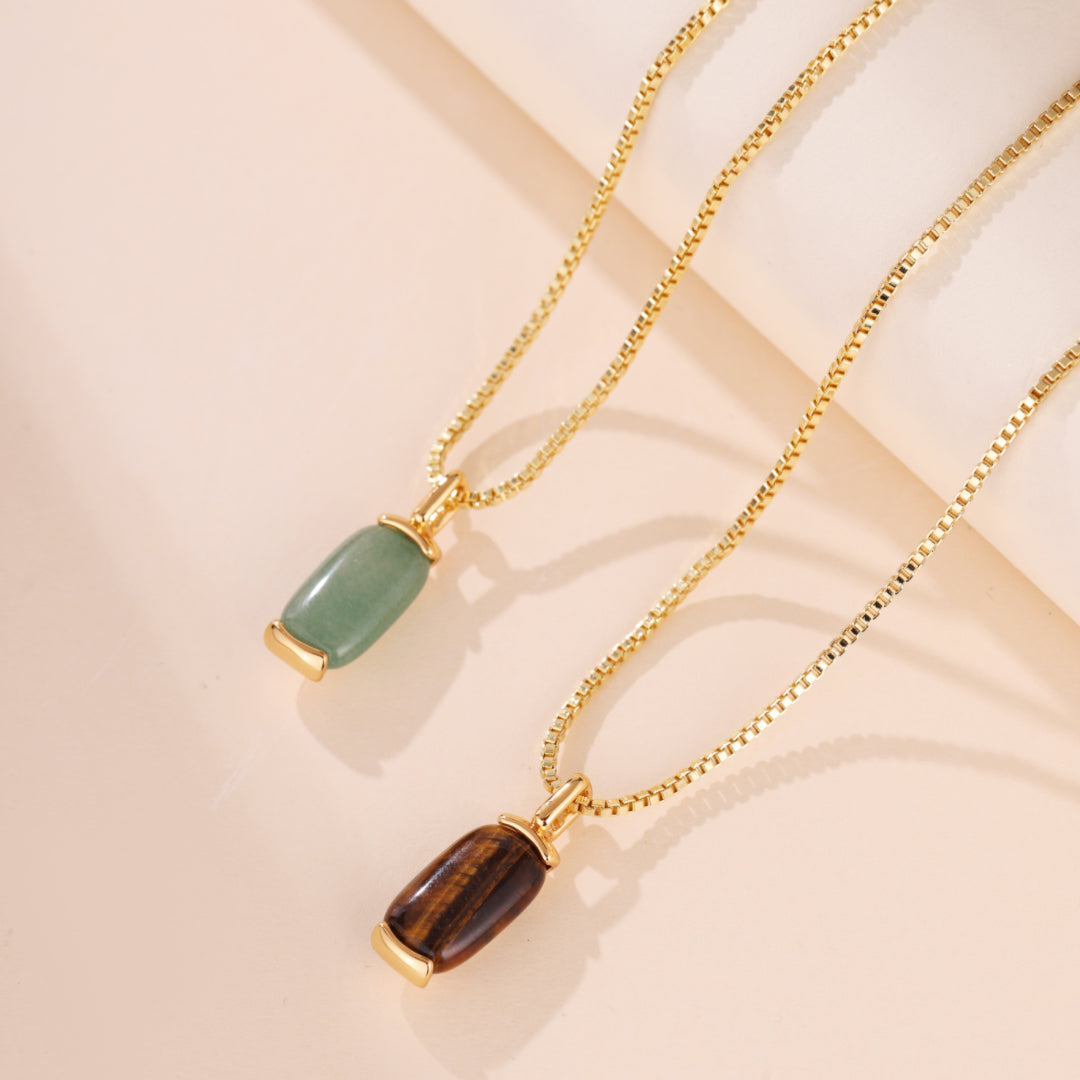 Aventurine or Tiger's Eye Necklace – Sparkle of Peace