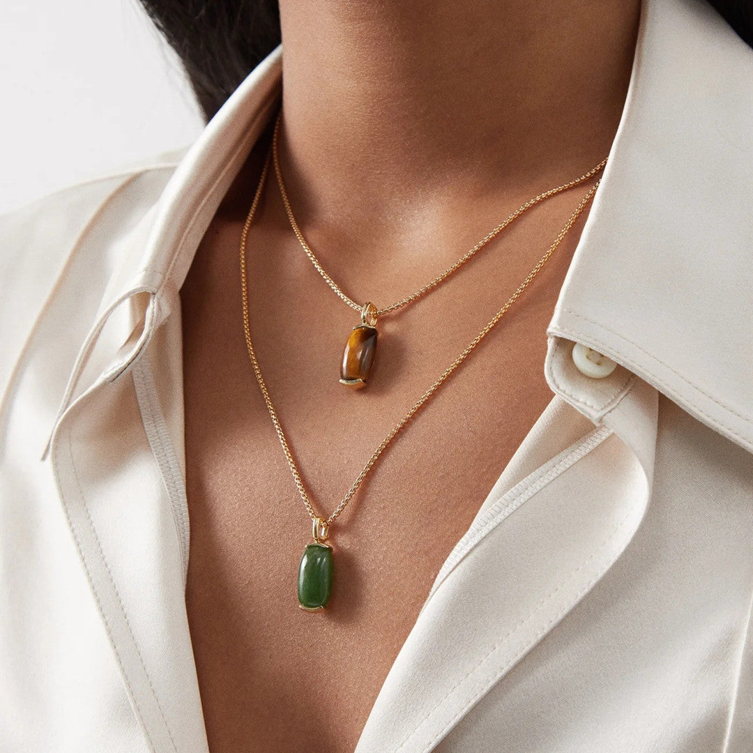 Aventurine or Tiger's Eye Necklace – Sparkle of Peace