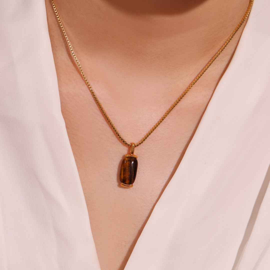 Collier Aventurine ou Œil de Tigre – Éclat de Paix