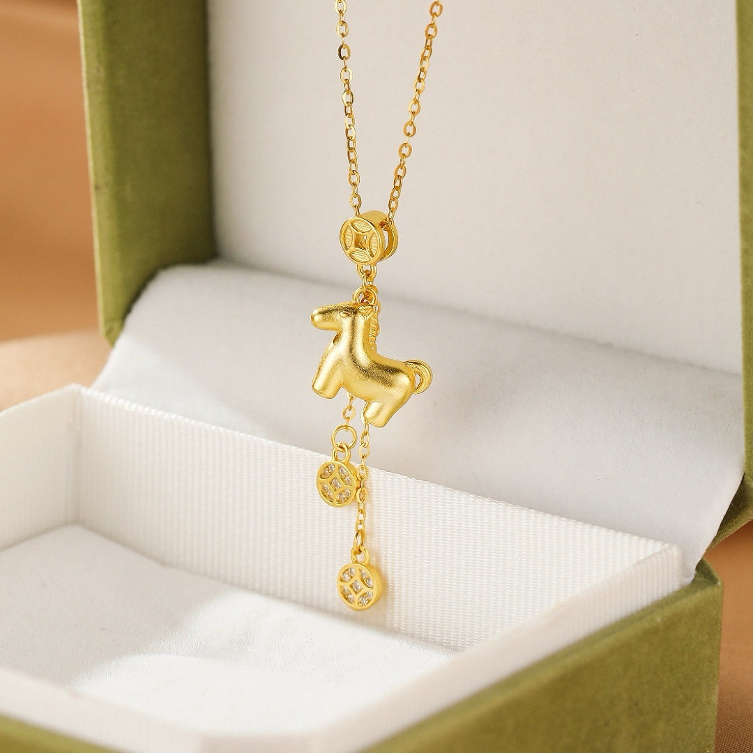 Collier Cheval – Talisman Doré, Argent Plaqué Or