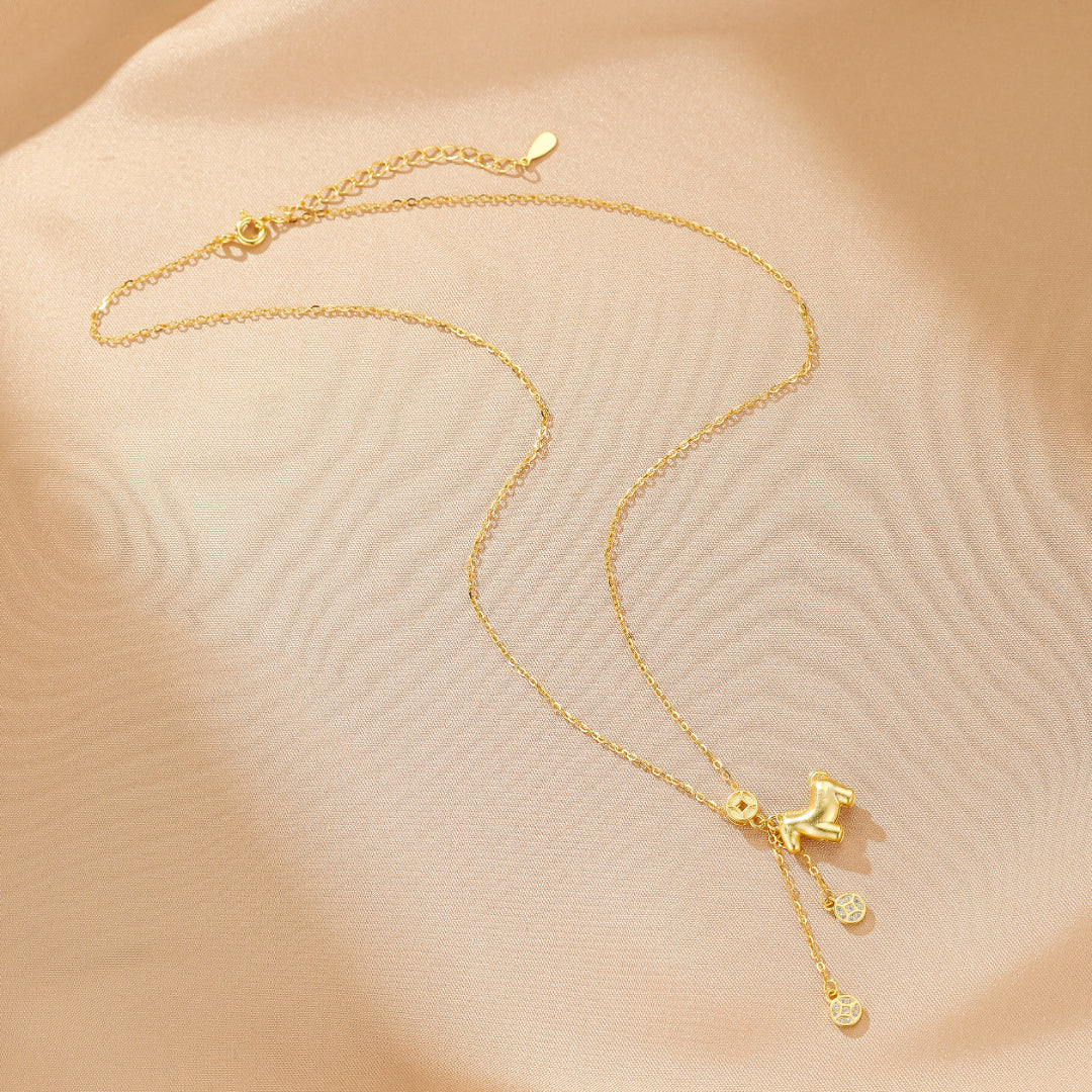 Collier Cheval – Talisman Doré, Argent Plaqué Or