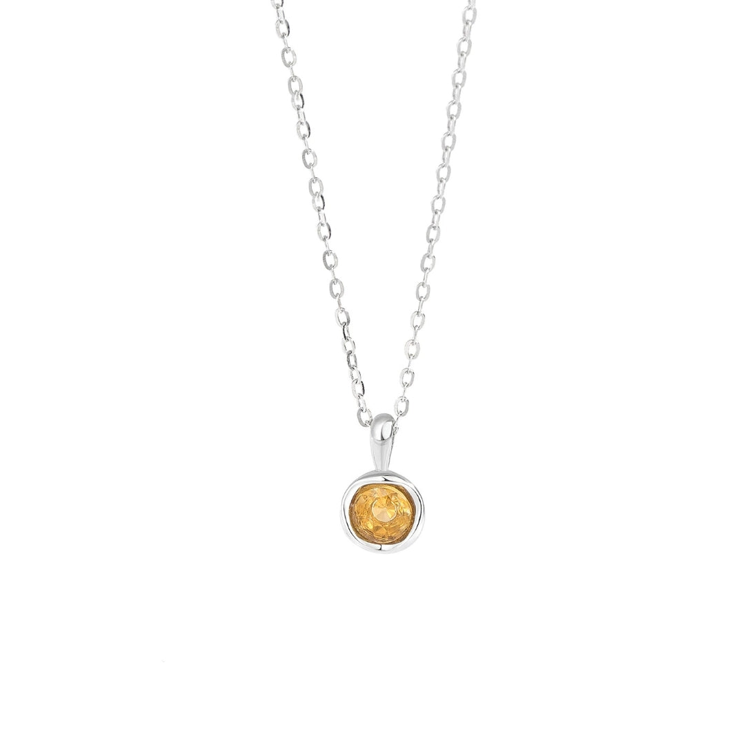 Citrine/Amethyst Necklace – Solar Halo, Gold Plated Silver