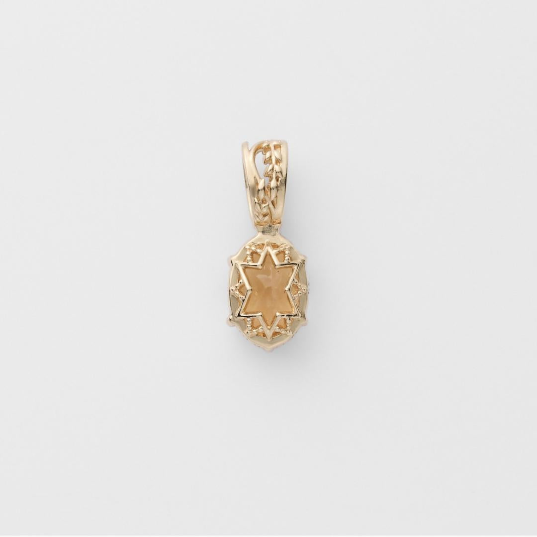 Citrine Necklace – Oval Elegance, Gold Plated Silver