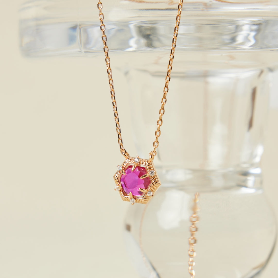 Collier Cornaline – Charm Passion, Argent Plaqué Or