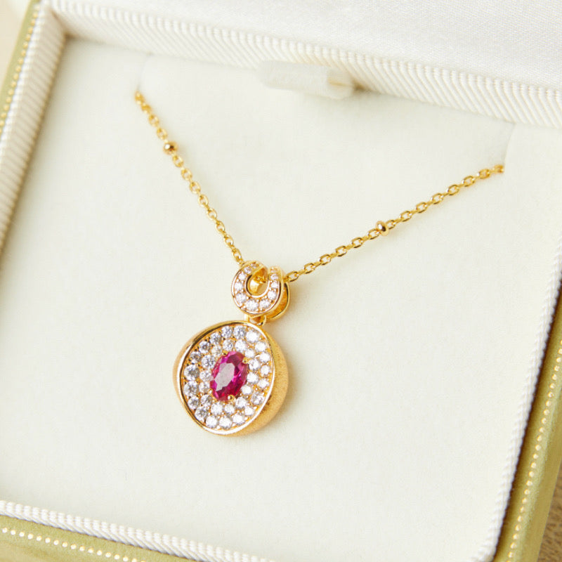 Collier Cornaline – Flamme Énergisante, Argent Plaqué Or