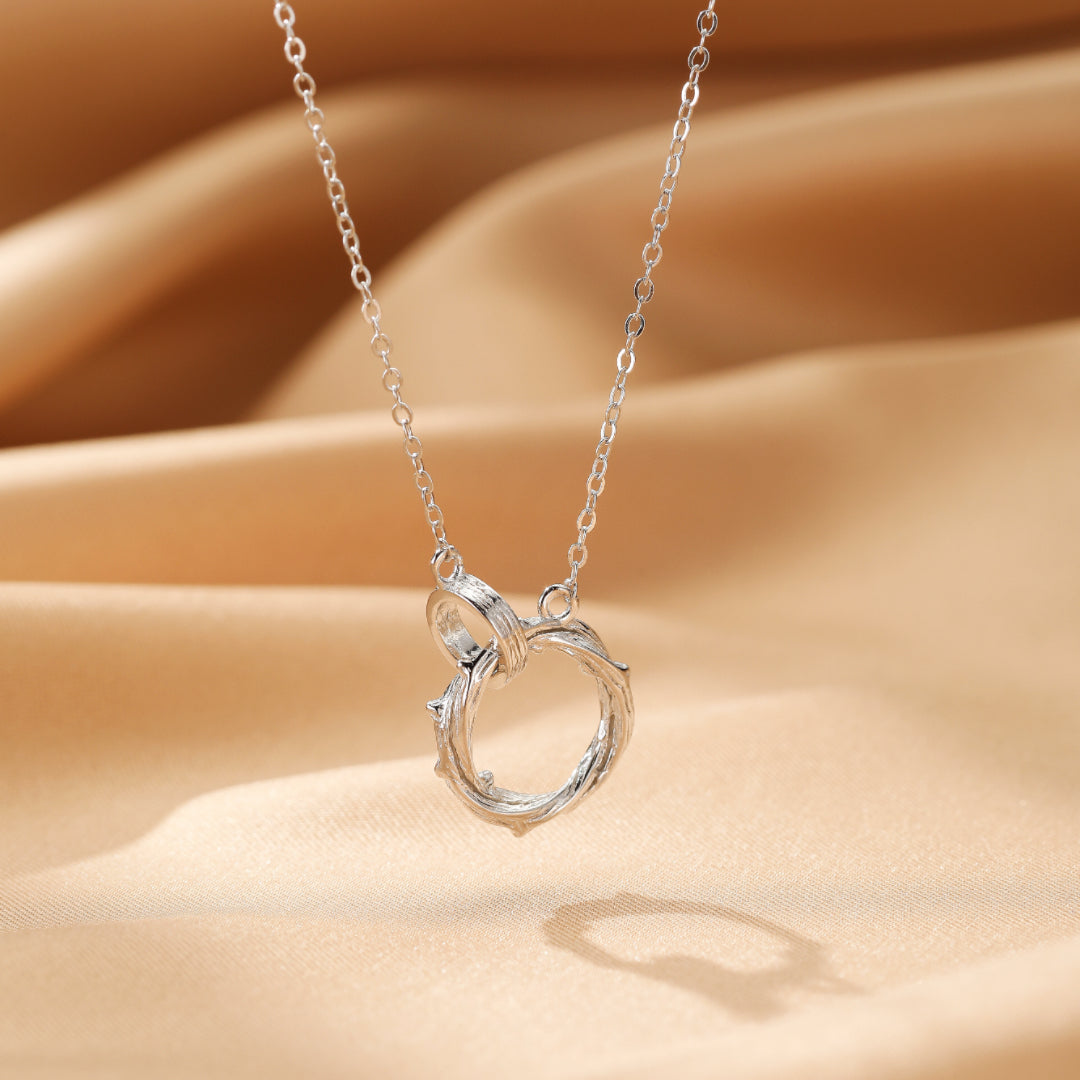 Couple Necklace – Raw Link, Silver