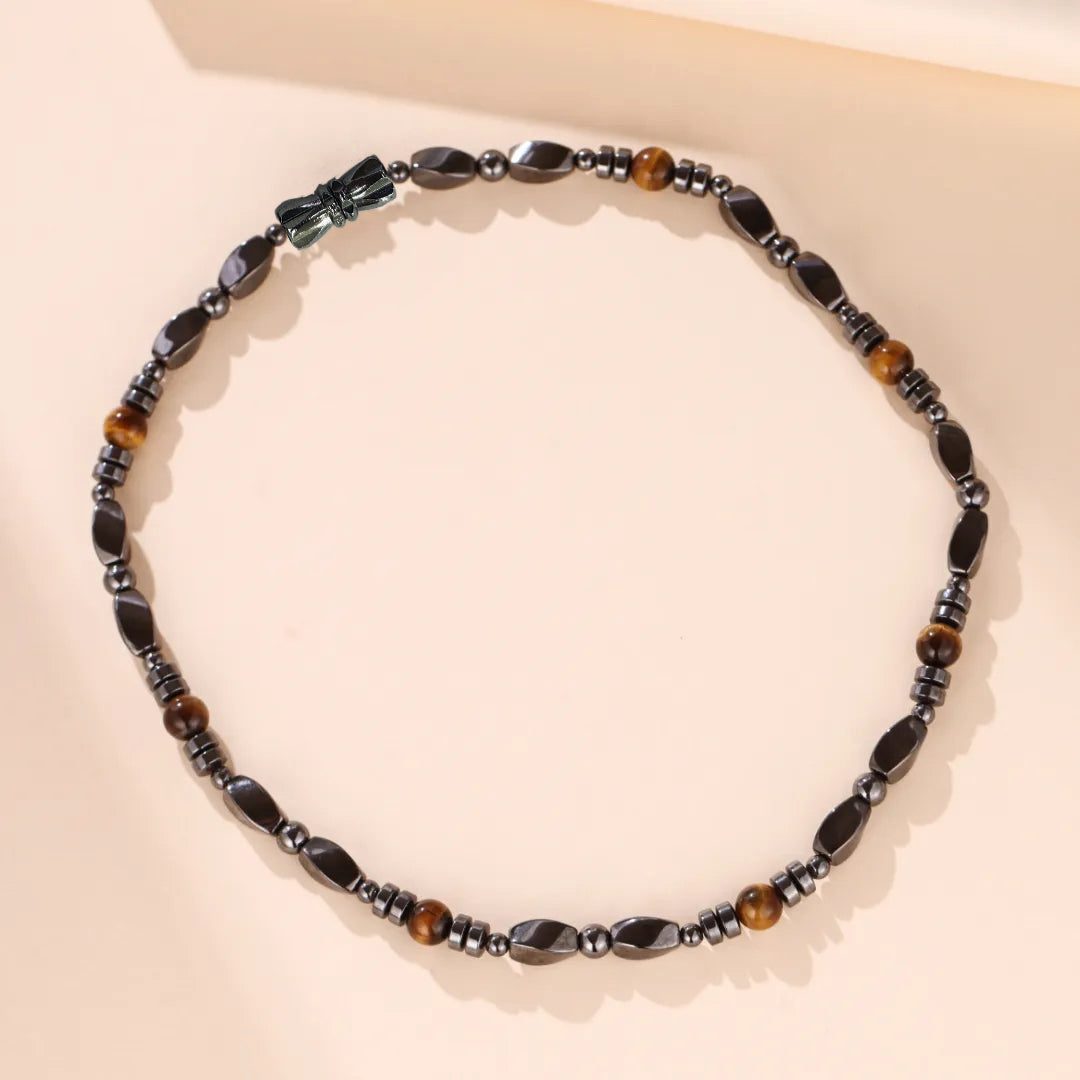Collier Homme/femme Pierre Naturelle œil De Tigre – Pendentif Bohème Ethnique Sur Cuir (Budget Beauté)