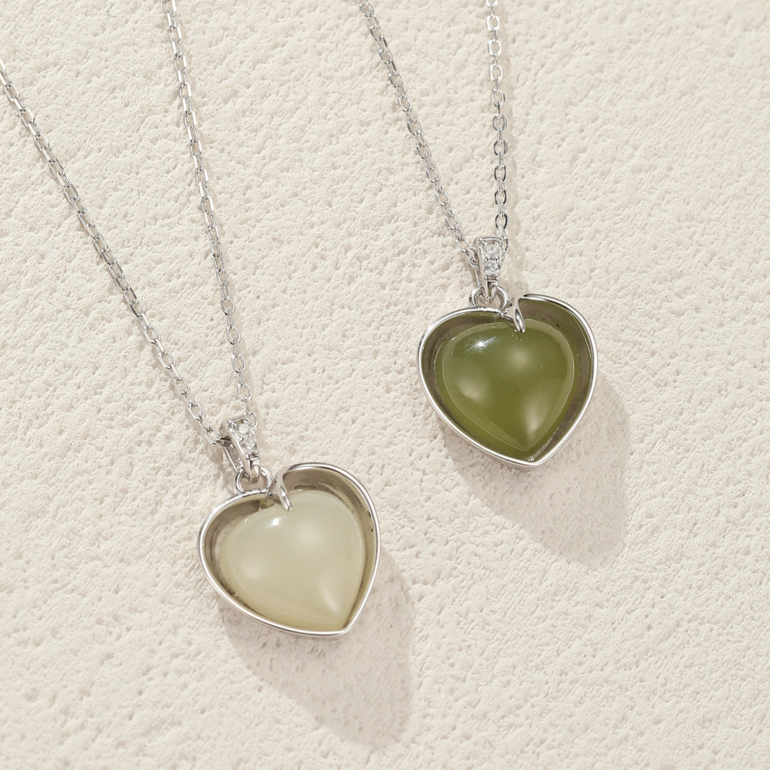 Jade Necklace – Love Light, Gold Plated Silver