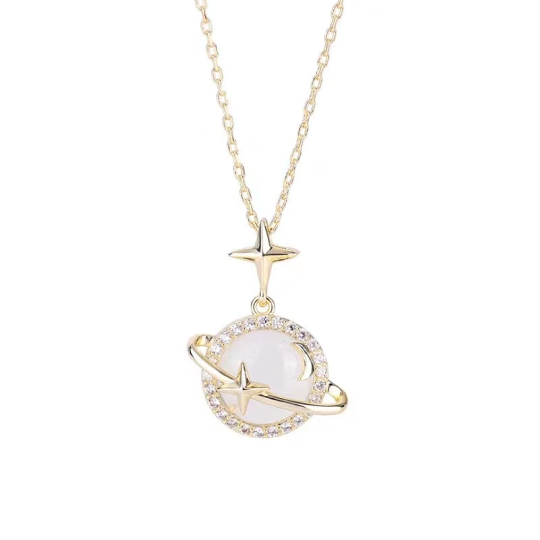 Collier Jade – Éveil du Cœur, Argent Plaqué Or