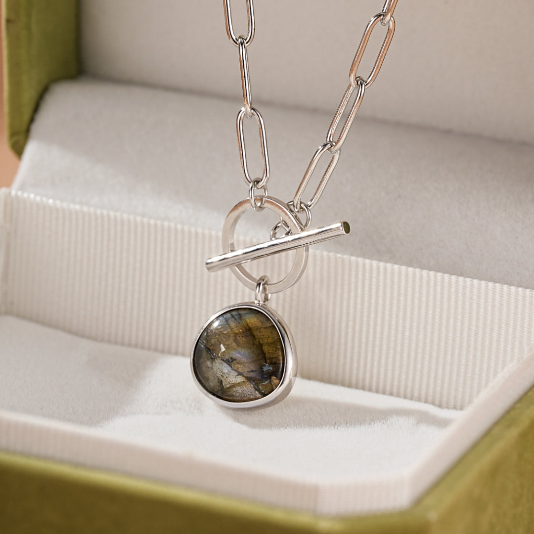 Collier Labradorite – Aura Mystique, Argent