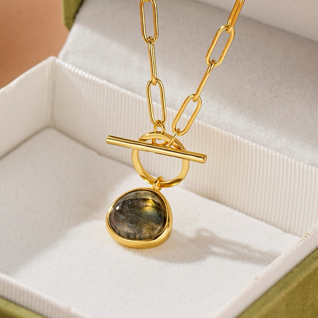 Collier Labradorite – Aura Mystique, Argent