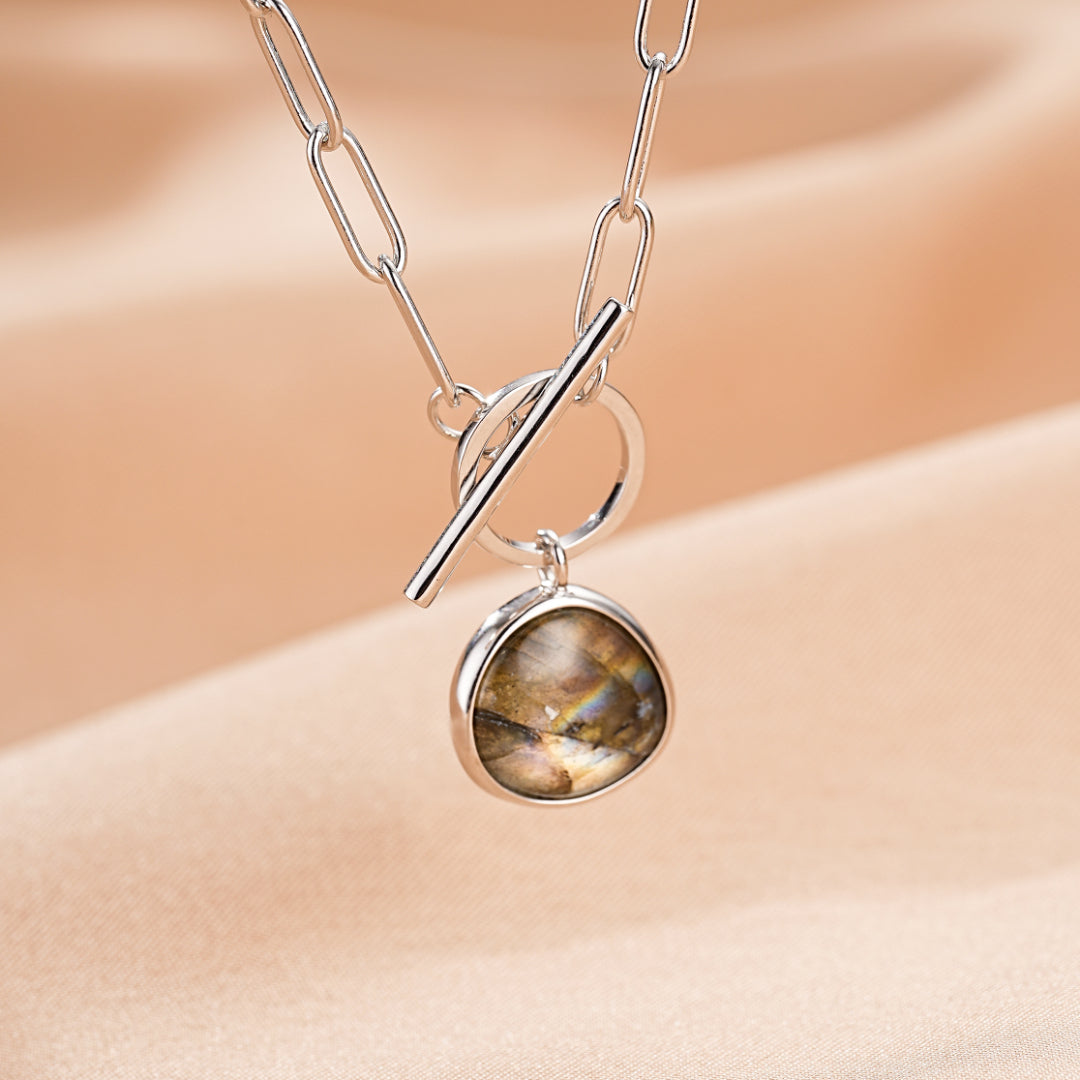 Collier Labradorite – Aura Mystique, Argent