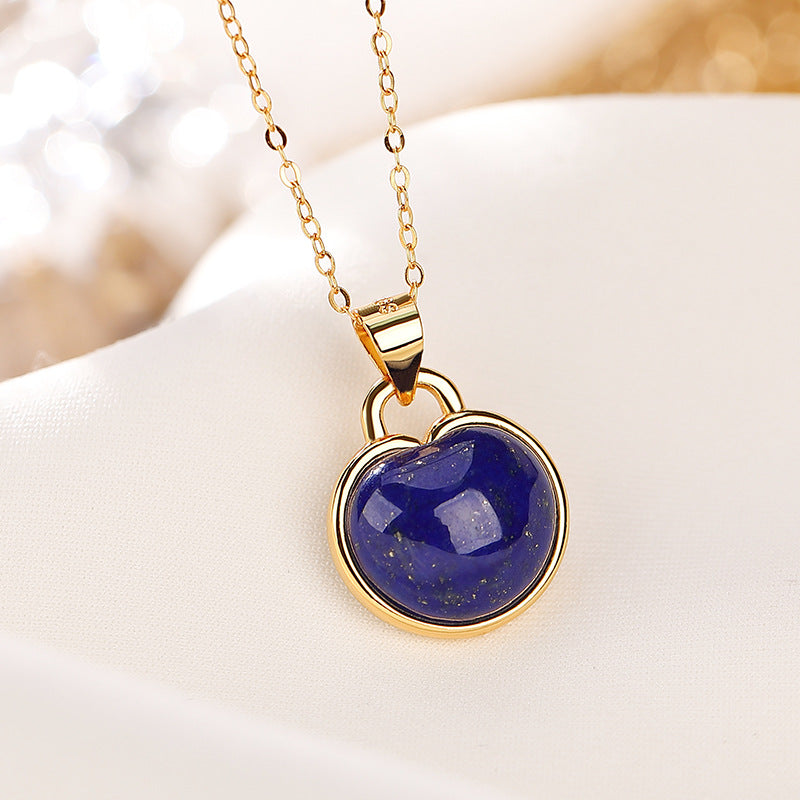 Collier Lapis Lazuli – Pomme, Argent Plaqué Or