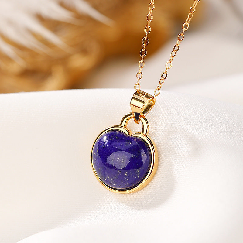 Lapis Lazuli Necklace – Apple, Gold Plated Silver