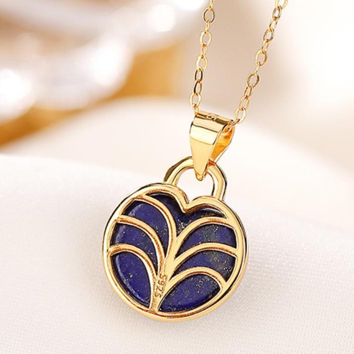 Lapis Lazuli Necklace – Apple, Gold Plated Silver