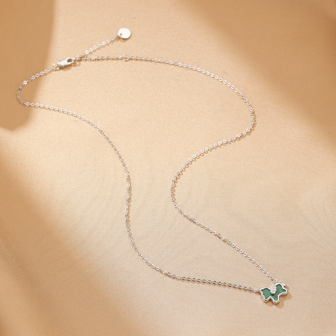 Bijoux-Collier Malachite Cheval – Élégance Libre, Argent