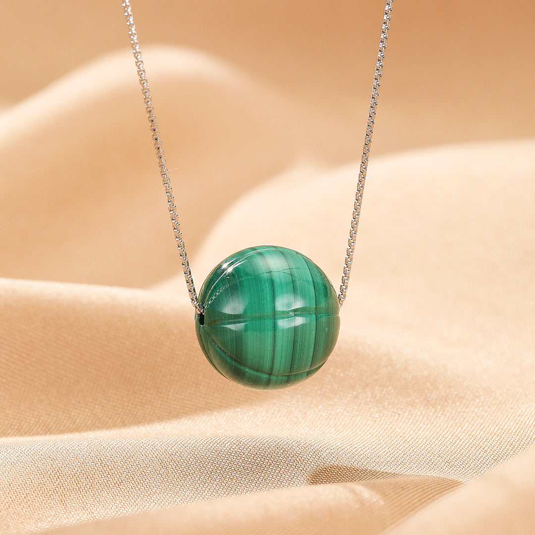 Collier Malachite – Sphère d’Harmonie, Argent