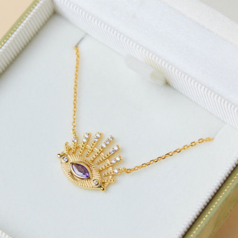 Evil Eye Necklace – Ethereal Guardian, Gold Plated Silver