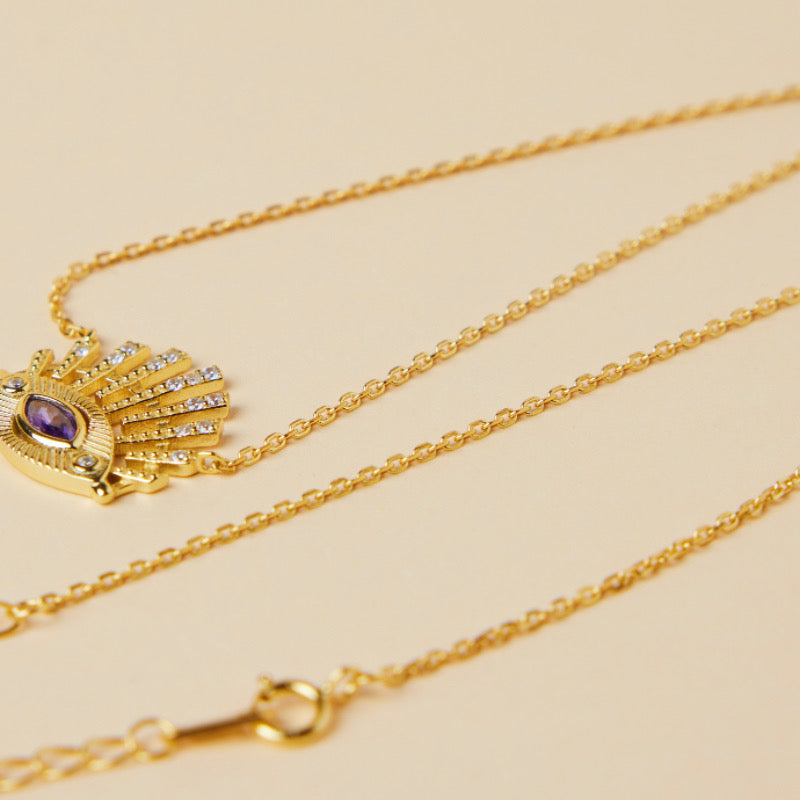 Evil Eye Necklace – Ethereal Guardian, Gold Plated Silver